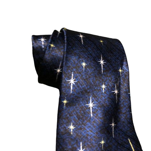 Eagle wings Navivity Christmas Tie, 100% Silk Tie, Holiday Necktie, Christian - Picture 5 of 7